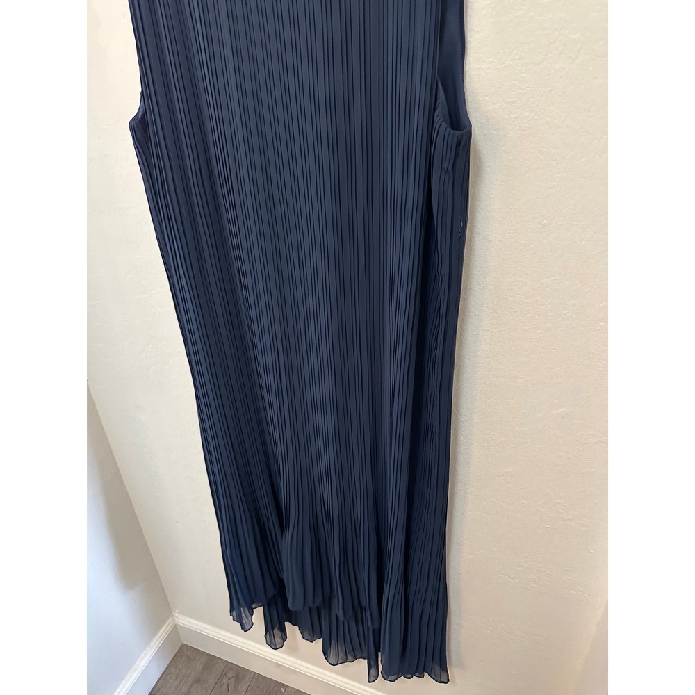 Club Monaco Pleated High‎ Low Dress Navy Blue, Size 10 - Picture 6 of 11